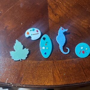 Colorful Art-Themed Brooch Set